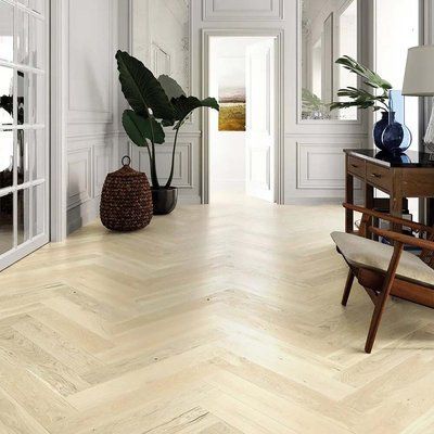 Паркетна дошка 1-смуг. Barlinek Pure Herringbone (ялинка) Дуб Bianco 1WV000015 1WV000015 фото